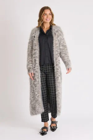 Longline Cardigan - Blue Fleck