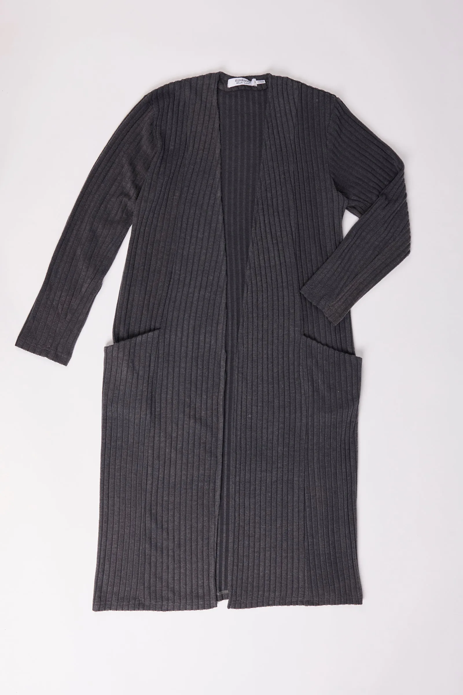 Longline Cardigan - Charcoal