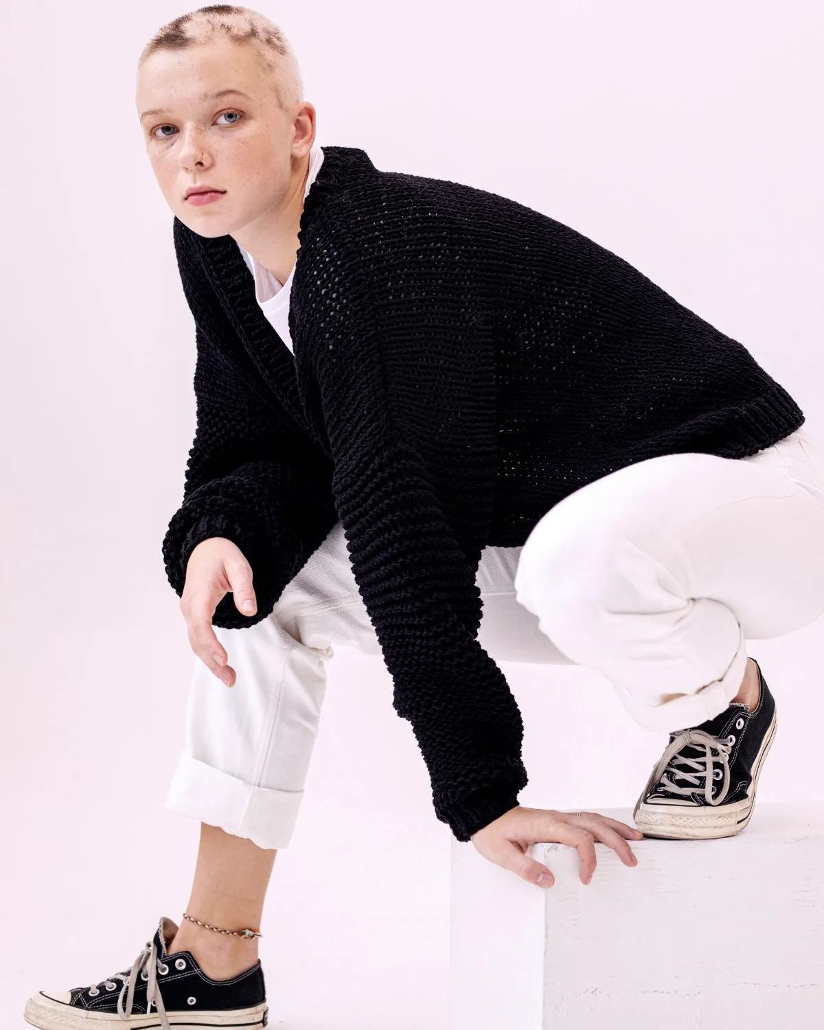 Marina Cotton Cardigan Black