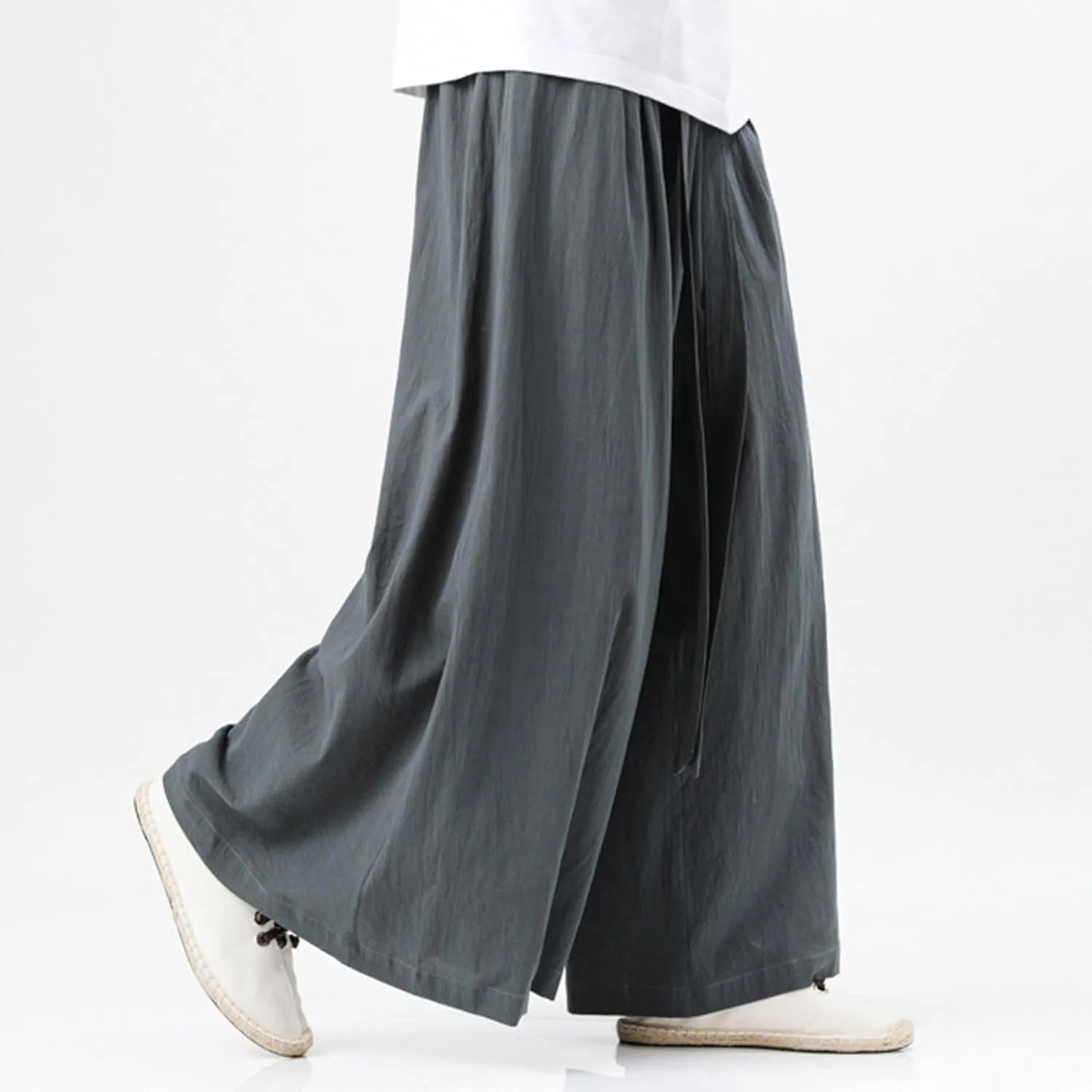 Mens Hippie Pants Ninja Baggy Casual Comfy Lounge Linen Men Y2k Aesthetic Trousers for Wear Trouser