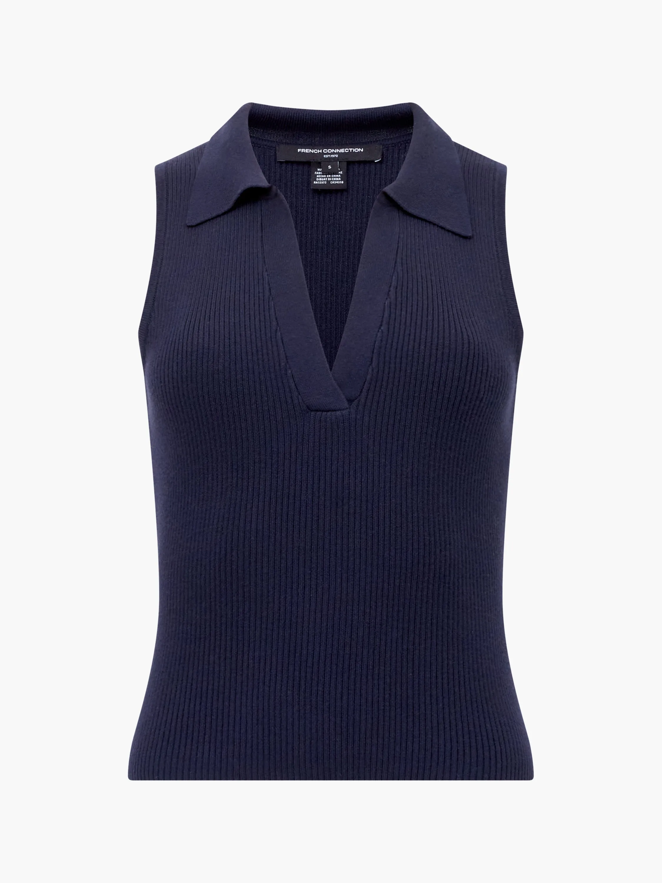 Mozza Collared V Neck Sleeveless Jumper