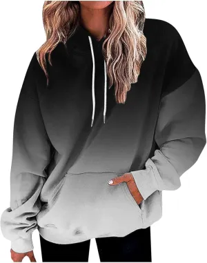 Oversized Hoodies for Women Plus Size Drawstring Sweatshirt with Pocket Loose Pullover Long Sleeve Travel Clothes
