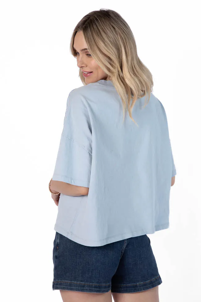 Perfect Staple Blue Soft Knit Pocket Tee SALE