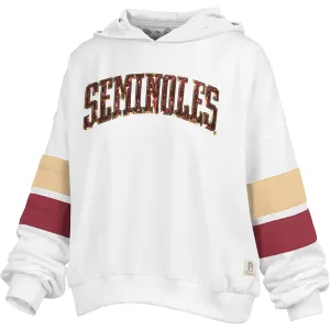 Pressbox Women's Seminoles Sequin Design Oversized Hood - White