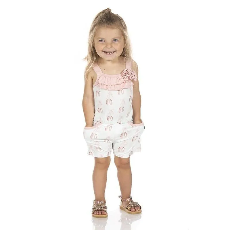 Print Bamboo Flower Romper with Pockets - Fresh Air Ballet