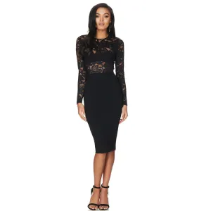 Sexy Lace Splicing Scoop Knee-length Dress