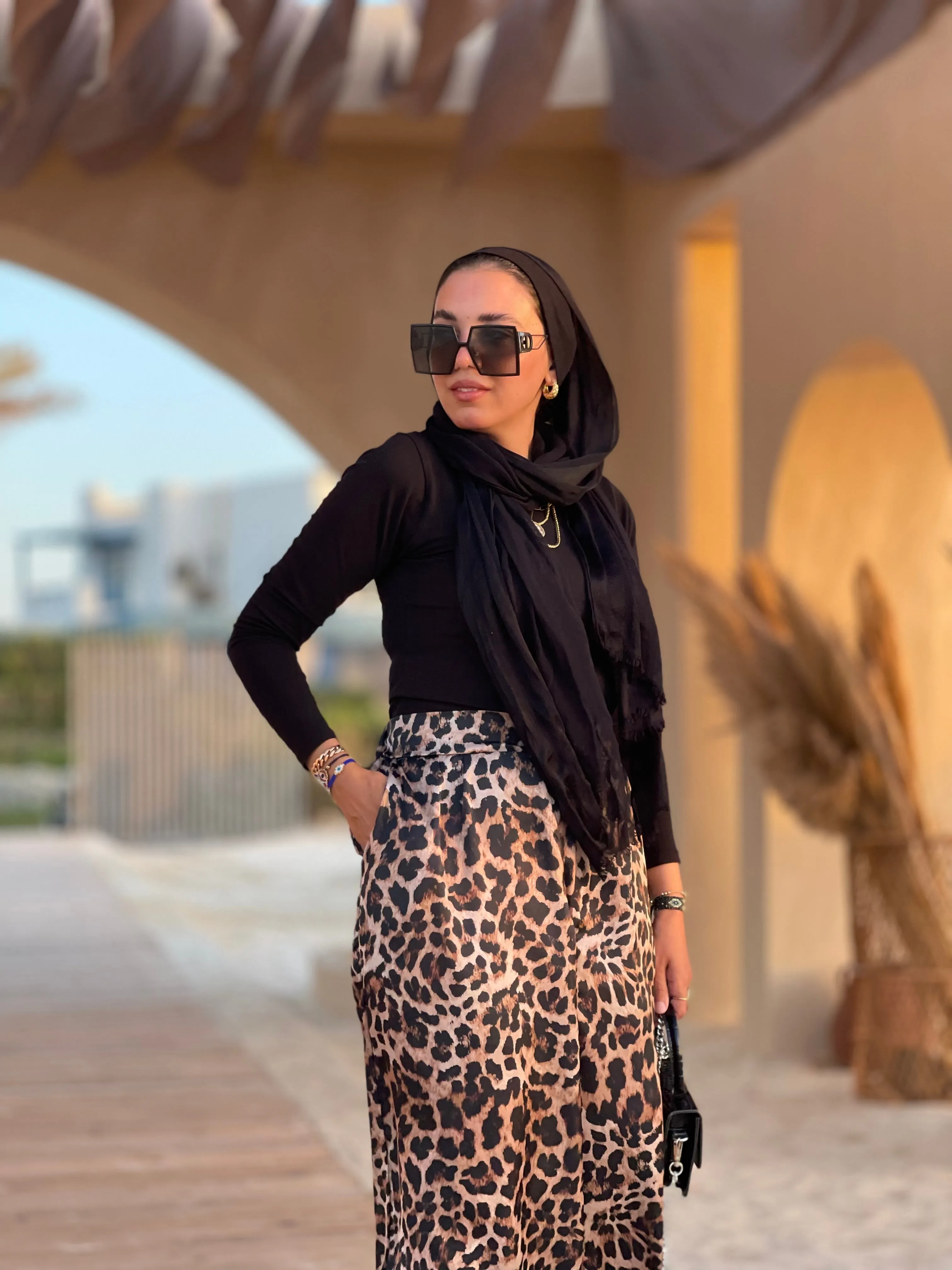 Silk Leopard Pants