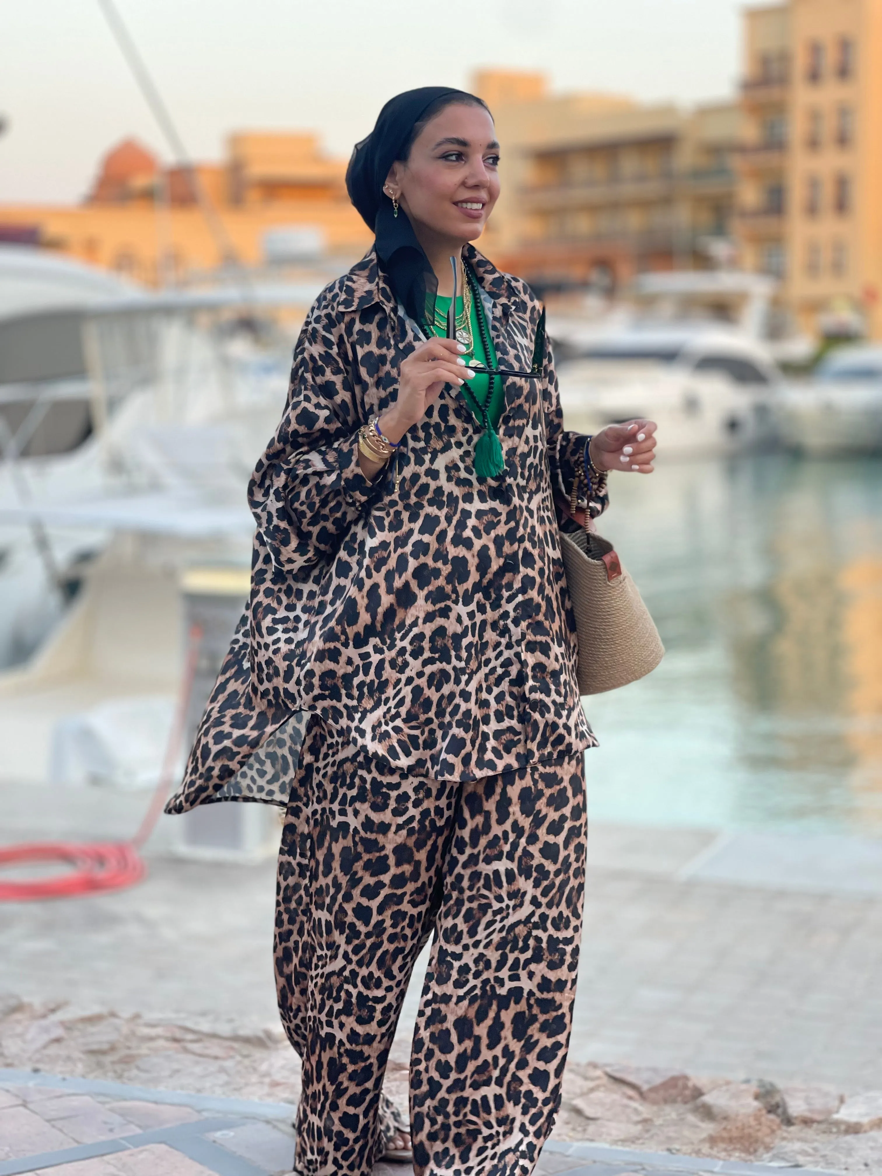Silk Leopard Pants