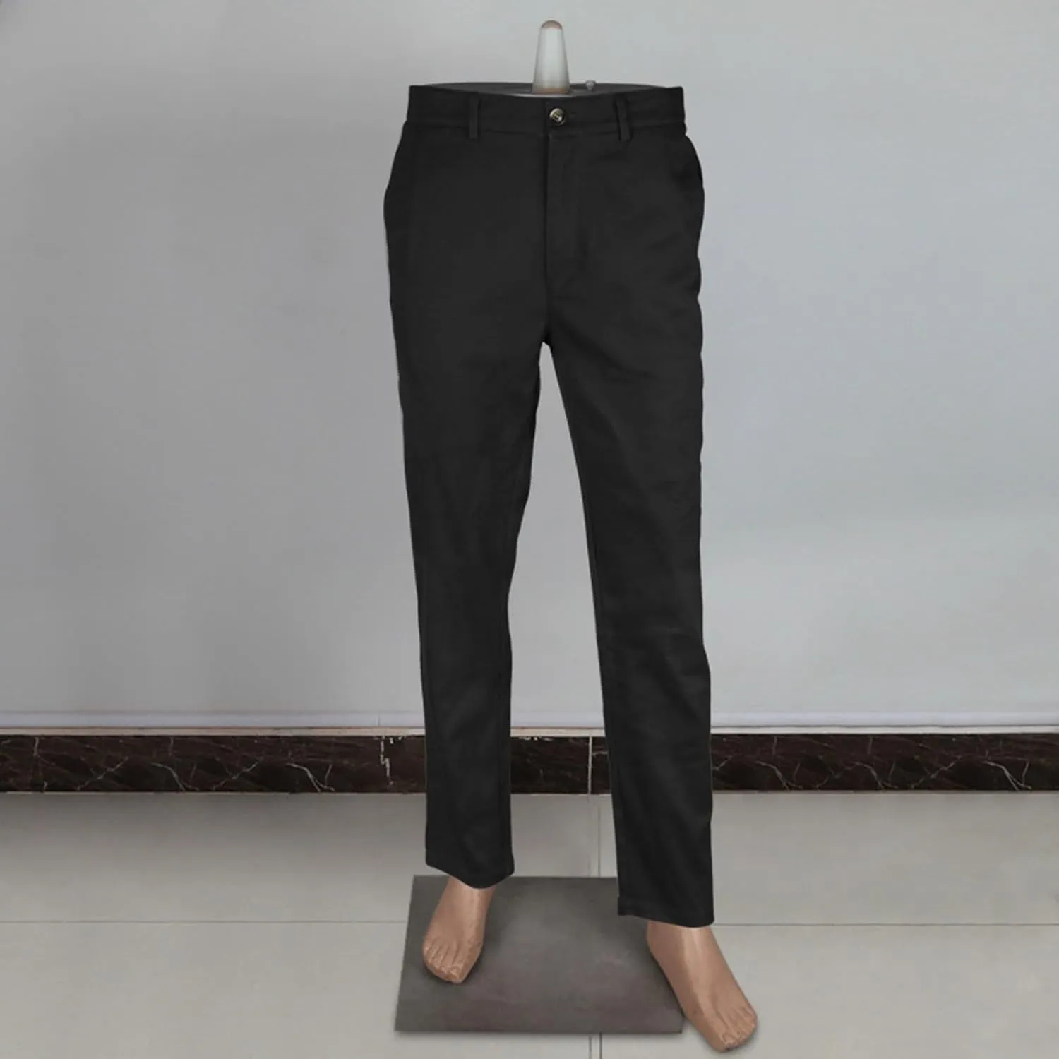 Sinzelimin Men's Suit Pants Fashion Solid Button Zipper Closure Slim Fit Comfy Business Casual Trouser Full Length Sweatpant
