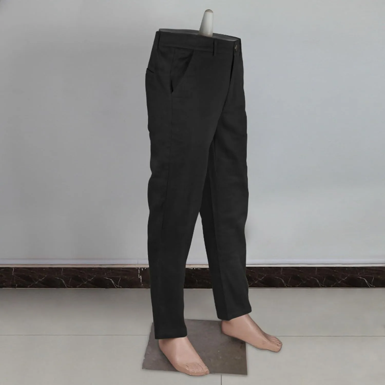 Sinzelimin Men's Suit Pants Fashion Solid Button Zipper Closure Slim Fit Comfy Business Casual Trouser Full Length Sweatpant