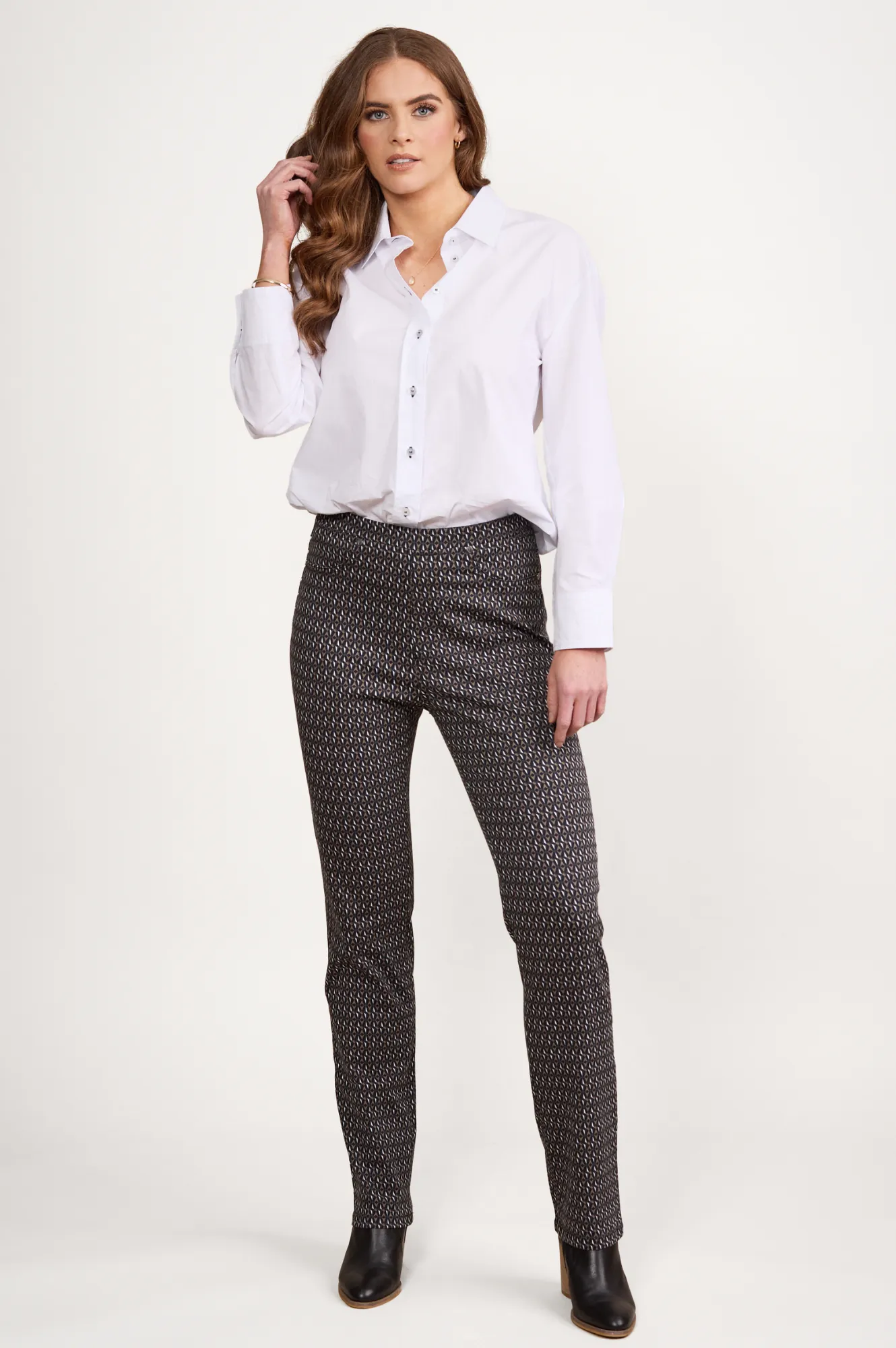 Slim Leg Pull On Pants - Solar