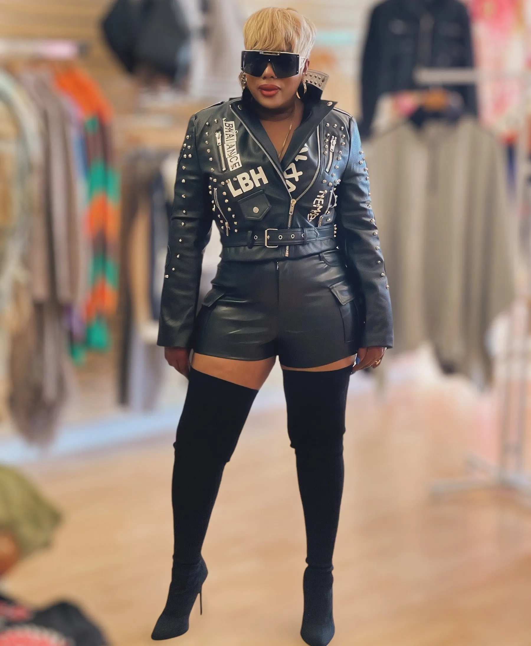 Special Editions Rebel Biker Chic Jacket with Stones
