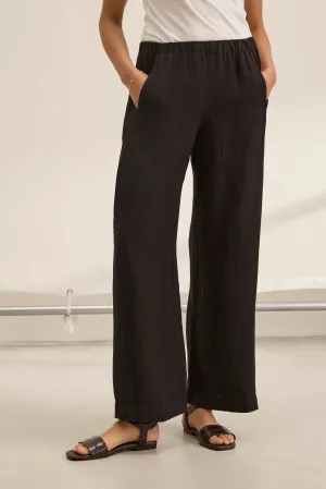 Stephanie Linen Pant- Black