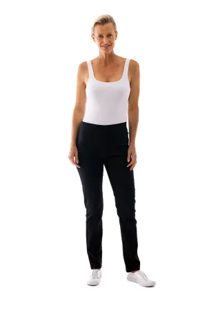 Straight Leg Pull Pants by Cafe Latte - Black