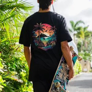 Sunset Beach Printed Men's T-shirt