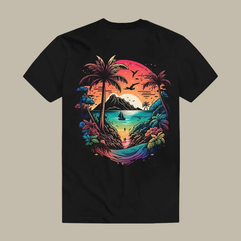 Sunset Beach Printed Men's T-shirt