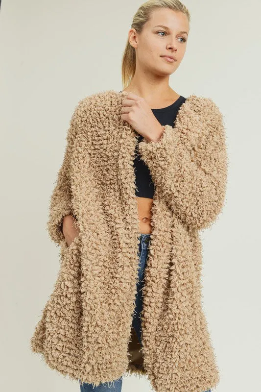 Tan Teddy Bear Cardigan - T1043