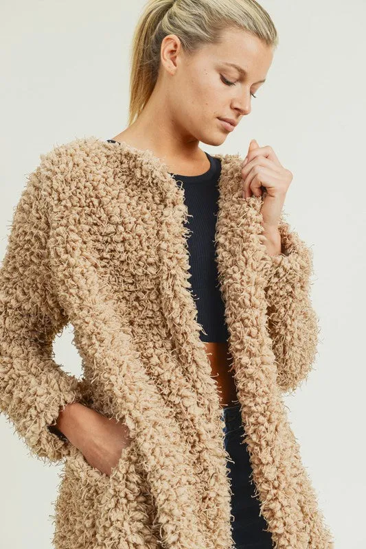 Tan Teddy Bear Cardigan - T1043