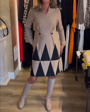 TastyHottie - Elegant Geometric Print Dress