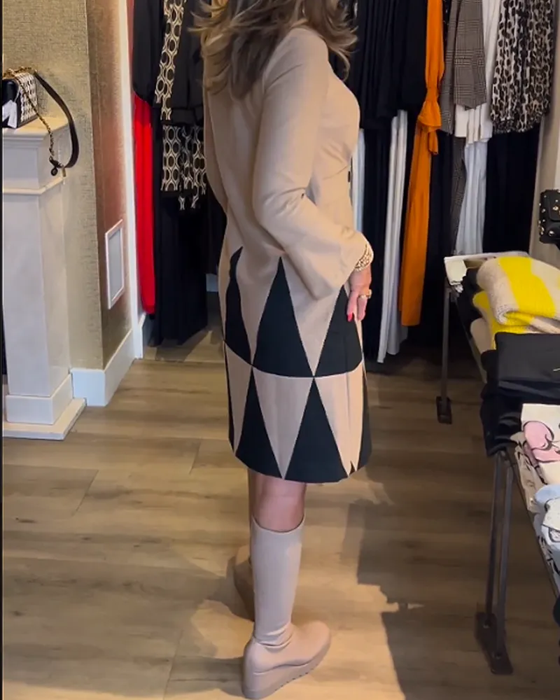 TastyHottie - Elegant Geometric Print Dress