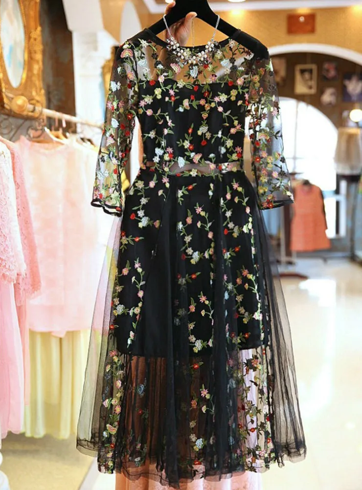 TastyHottie - Embroidery Sexy Dresses Women Elegant Casual
