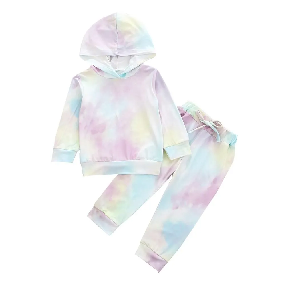Toddler Girls Tie Dye Long Sleeve Top & Pants Wholesale Baby Girl Clothes