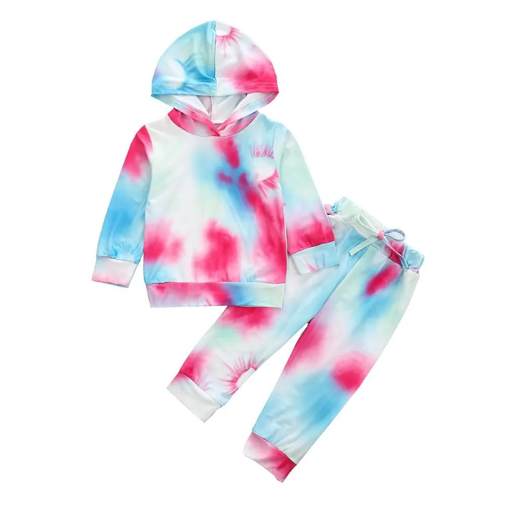 Toddler Girls Tie Dye Long Sleeve Top & Pants Wholesale Baby Girl Clothes