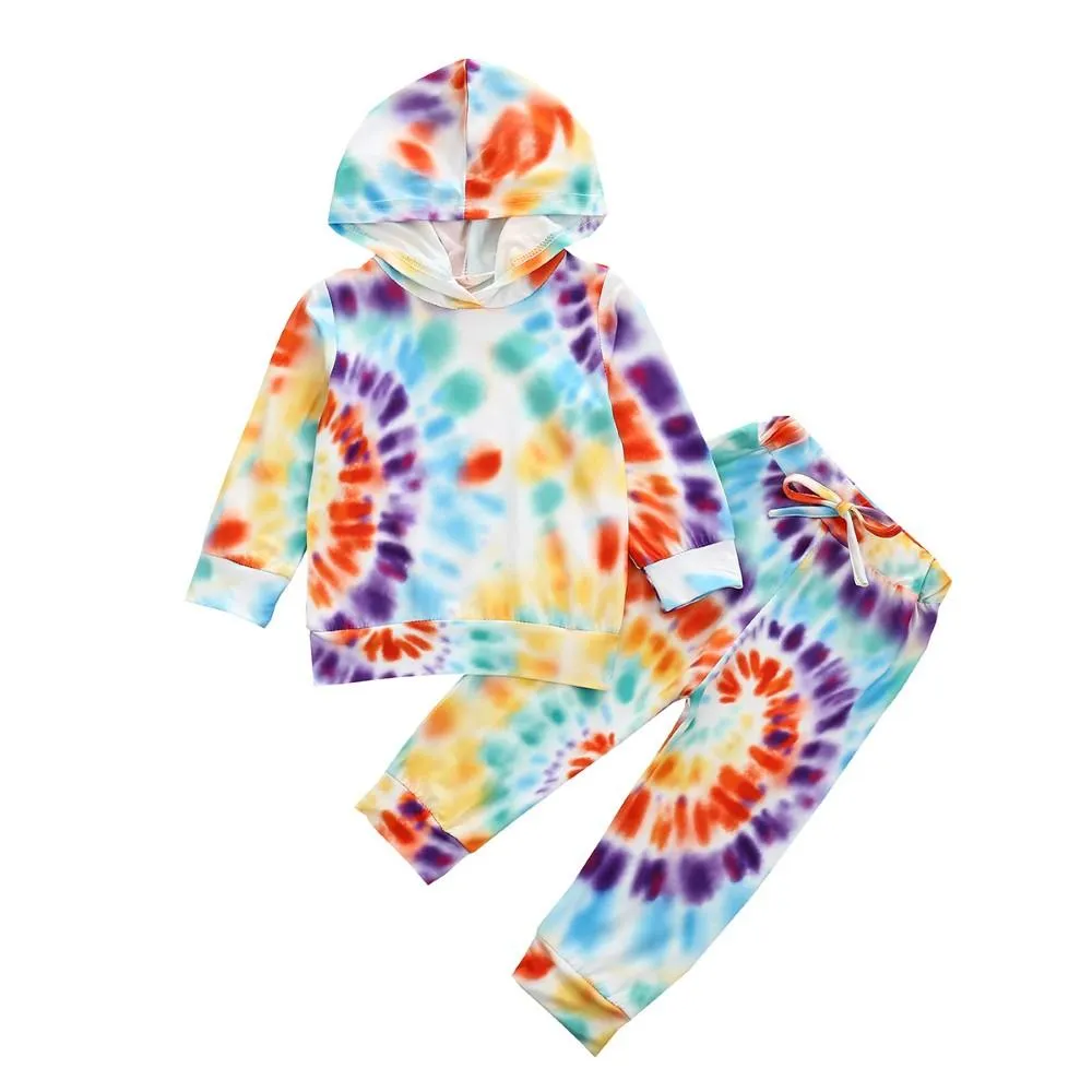 Toddler Girls Tie Dye Long Sleeve Top & Pants Wholesale Baby Girl Clothes