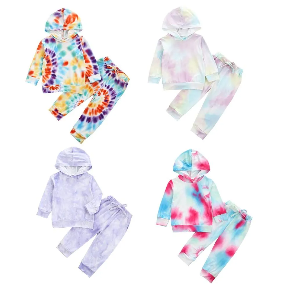 Toddler Girls Tie Dye Long Sleeve Top & Pants Wholesale Baby Girl Clothes
