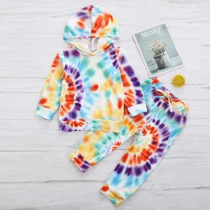 Toddler Girls Tie Dye Long Sleeve Top & Pants Wholesale Baby Girl Clothes
