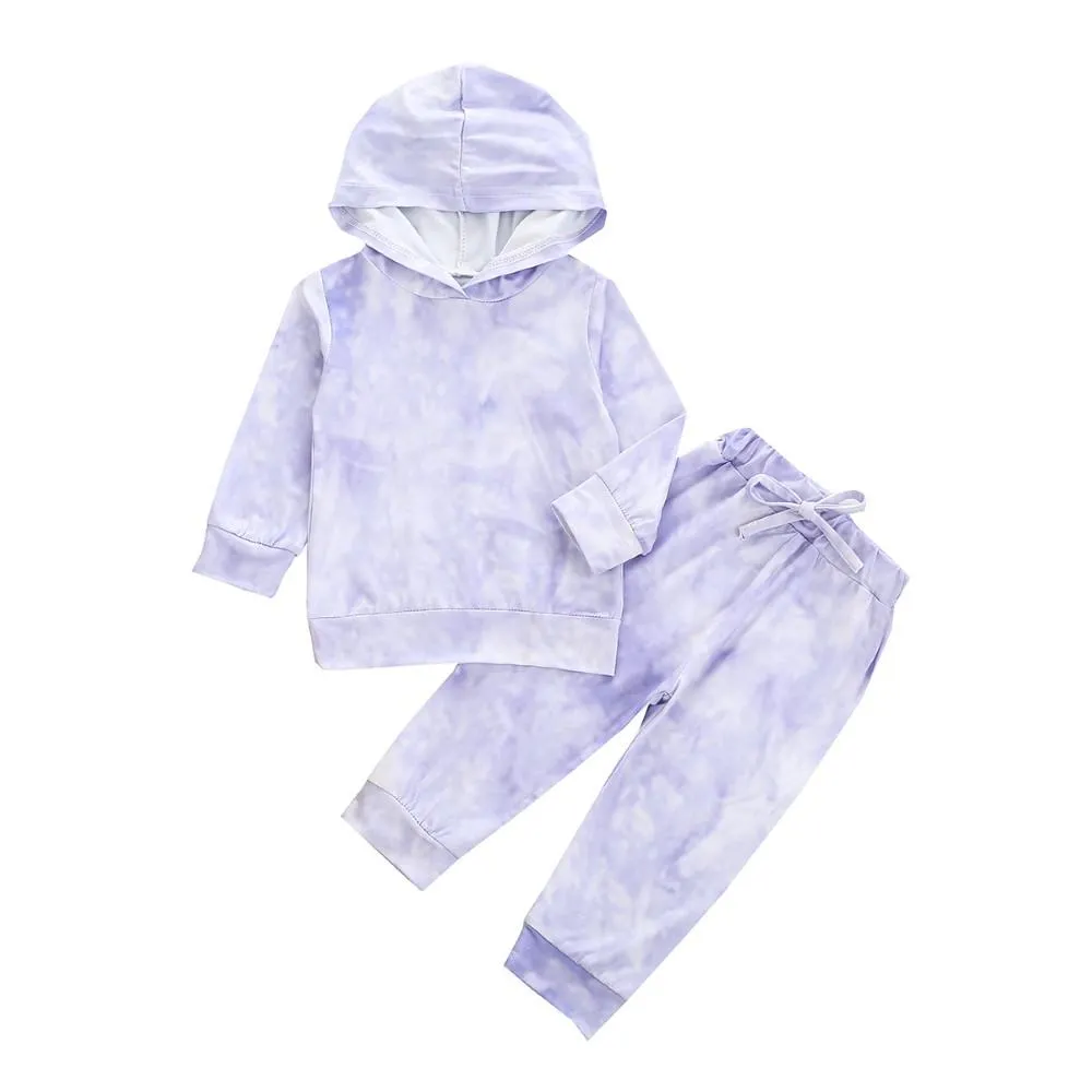 Toddler Girls Tie Dye Long Sleeve Top & Pants Wholesale Baby Girl Clothes