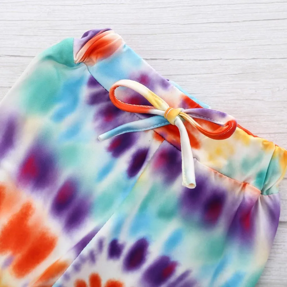 Toddler Girls Tie Dye Long Sleeve Top & Pants Wholesale Baby Girl Clothes