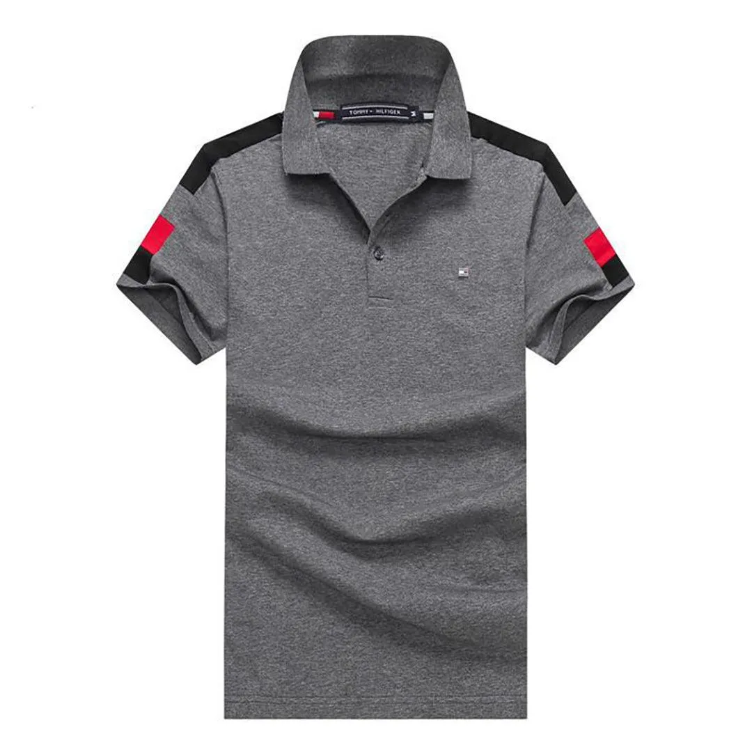 Tom Regular Fit Script Logo Polo-GRY
