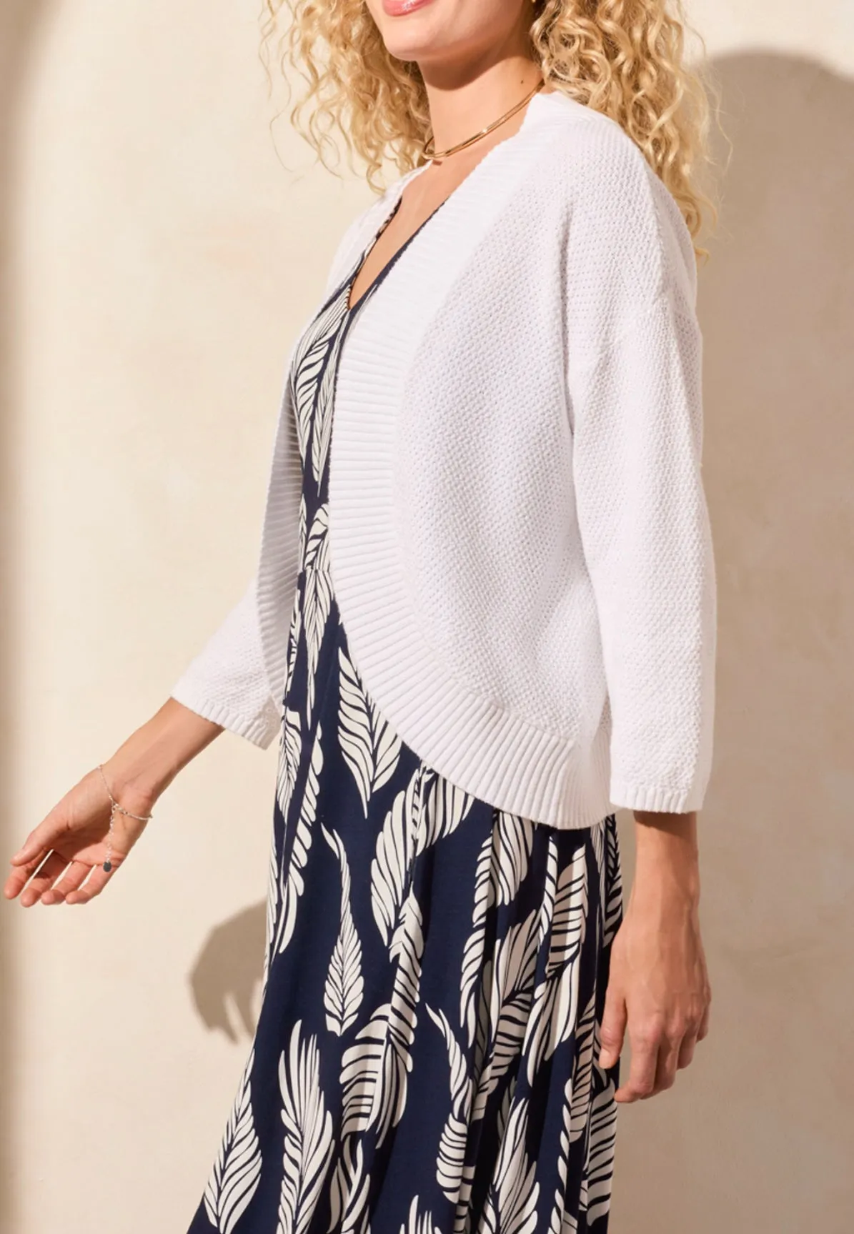 Tribal: Cocoon Sweater Cardigan in White