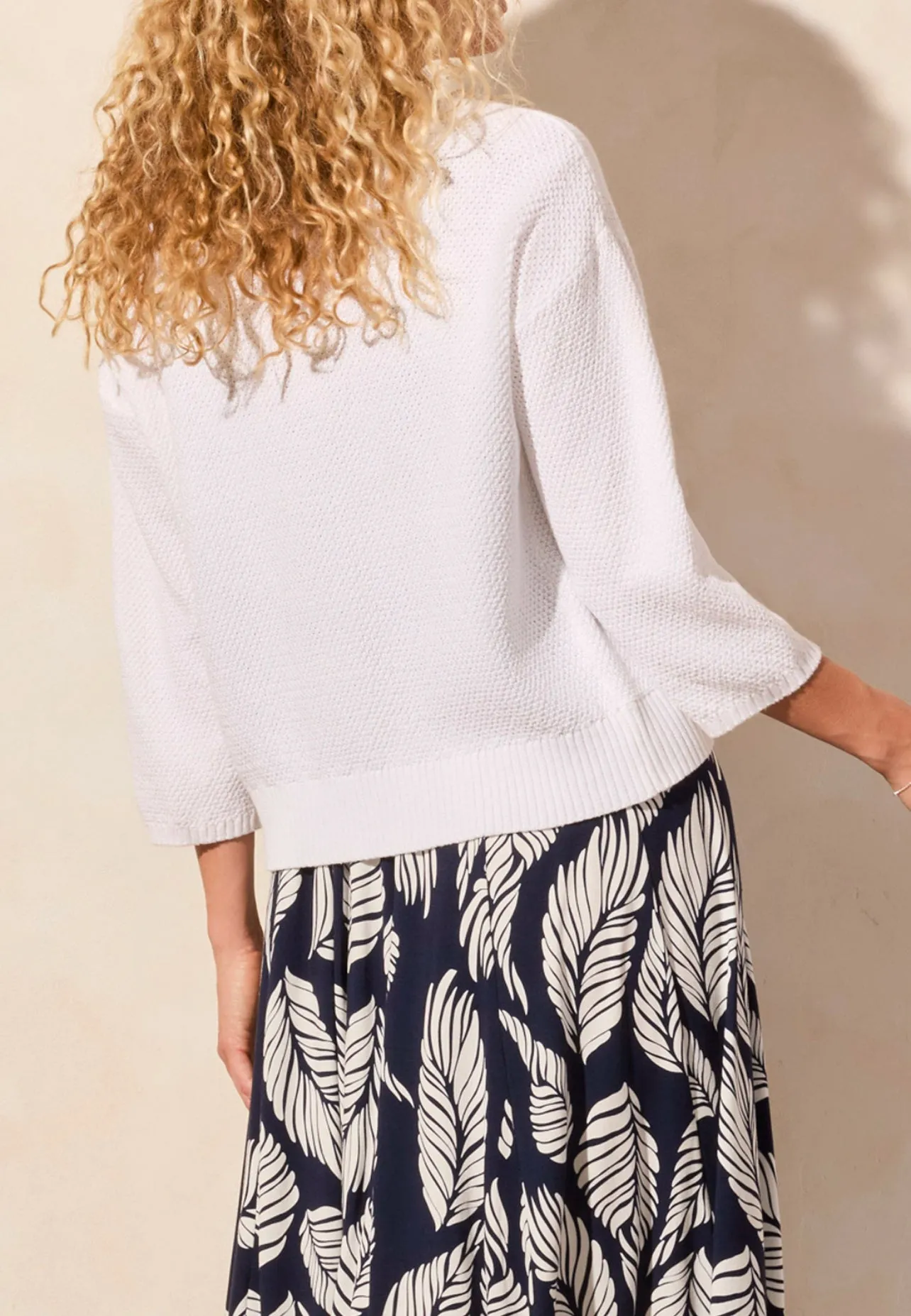 Tribal: Cocoon Sweater Cardigan in White