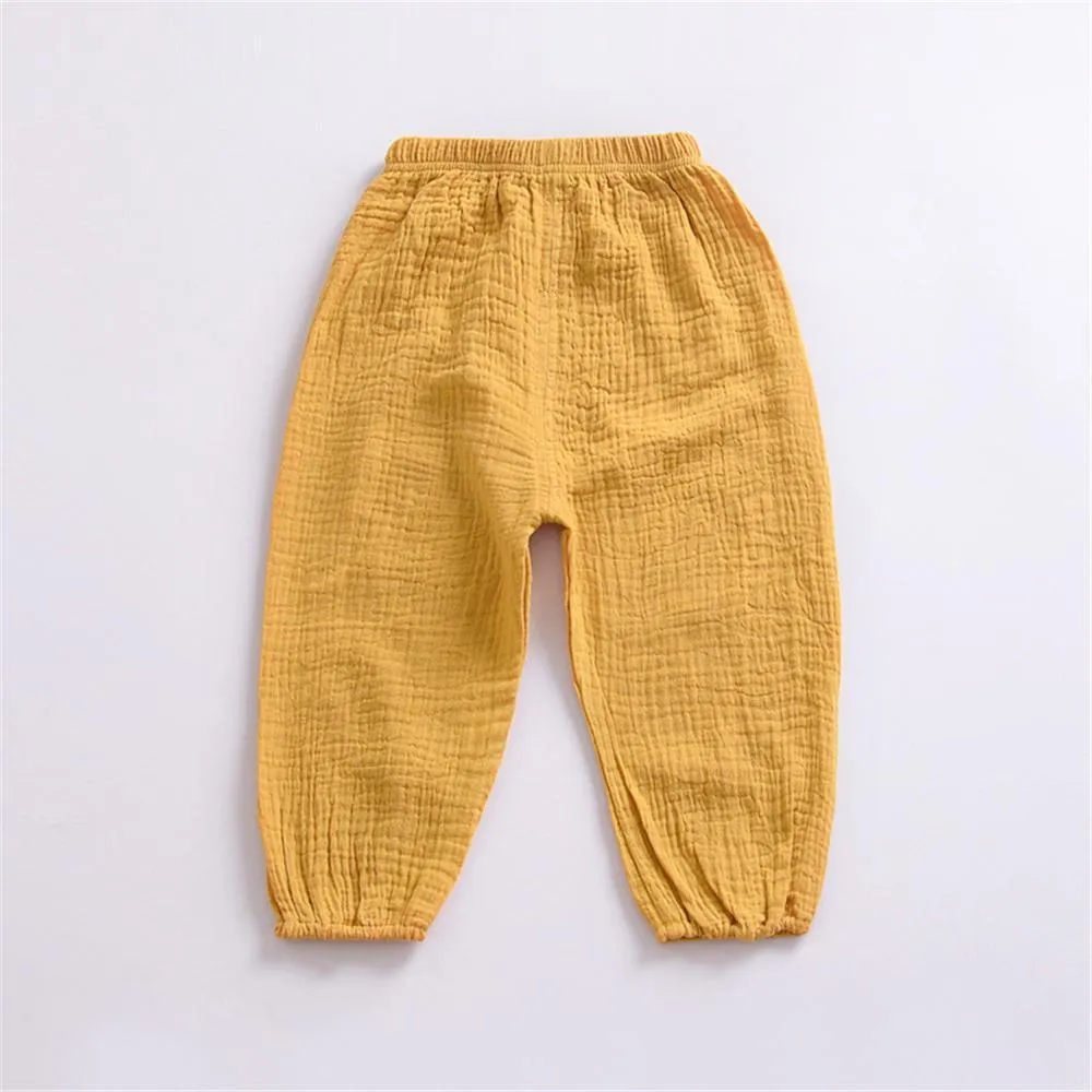 Unisex Solid Color Casual Harem Pants Bulk Childrens Clothing Suppliers