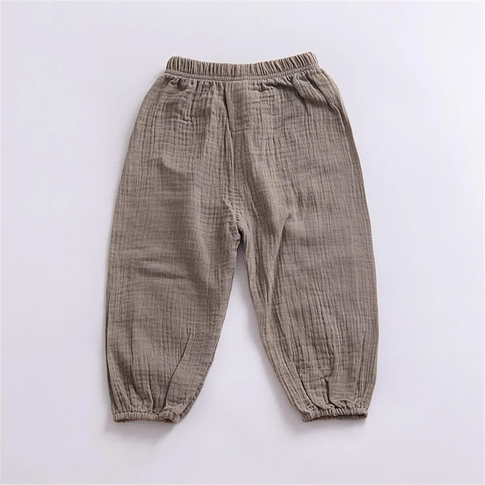 Unisex Solid Color Casual Harem Pants Bulk Childrens Clothing Suppliers