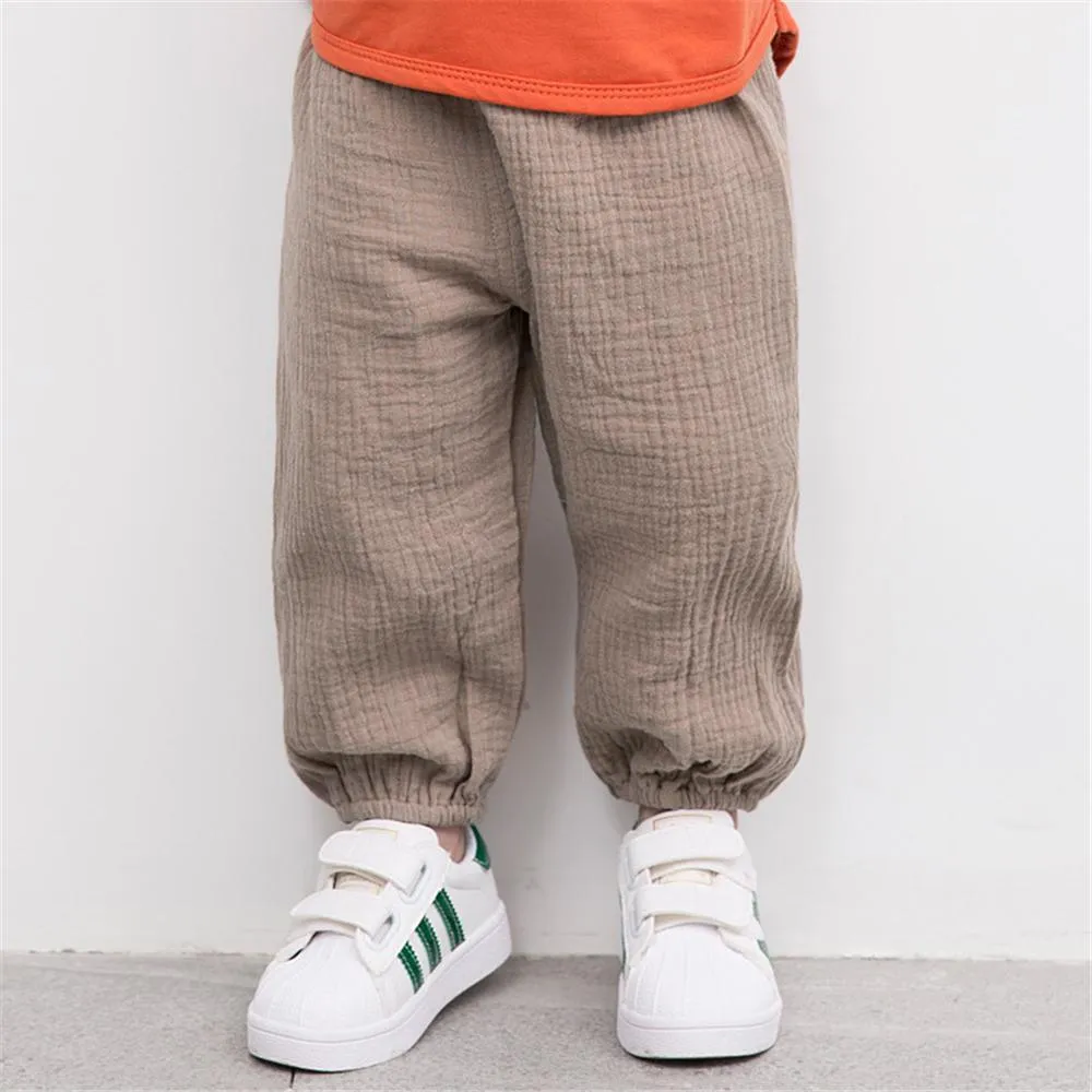Unisex Solid Color Casual Harem Pants Bulk Childrens Clothing Suppliers