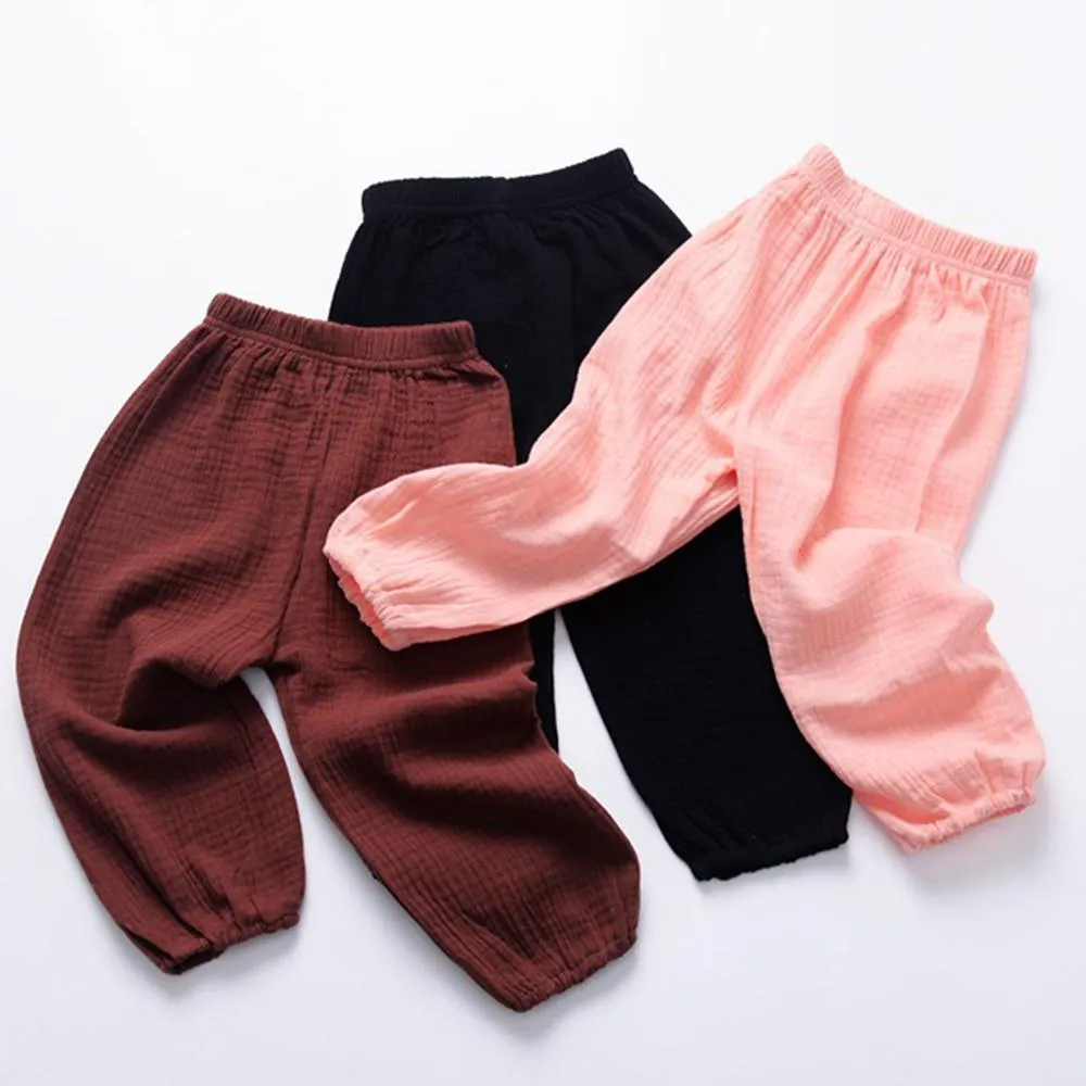 Unisex Solid Color Casual Harem Pants Bulk Childrens Clothing Suppliers
