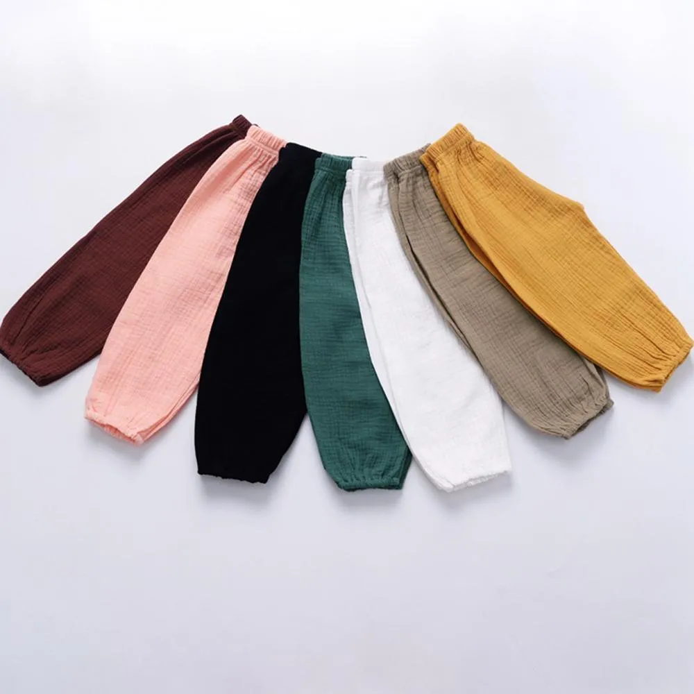 Unisex Solid Color Casual Harem Pants Bulk Childrens Clothing Suppliers