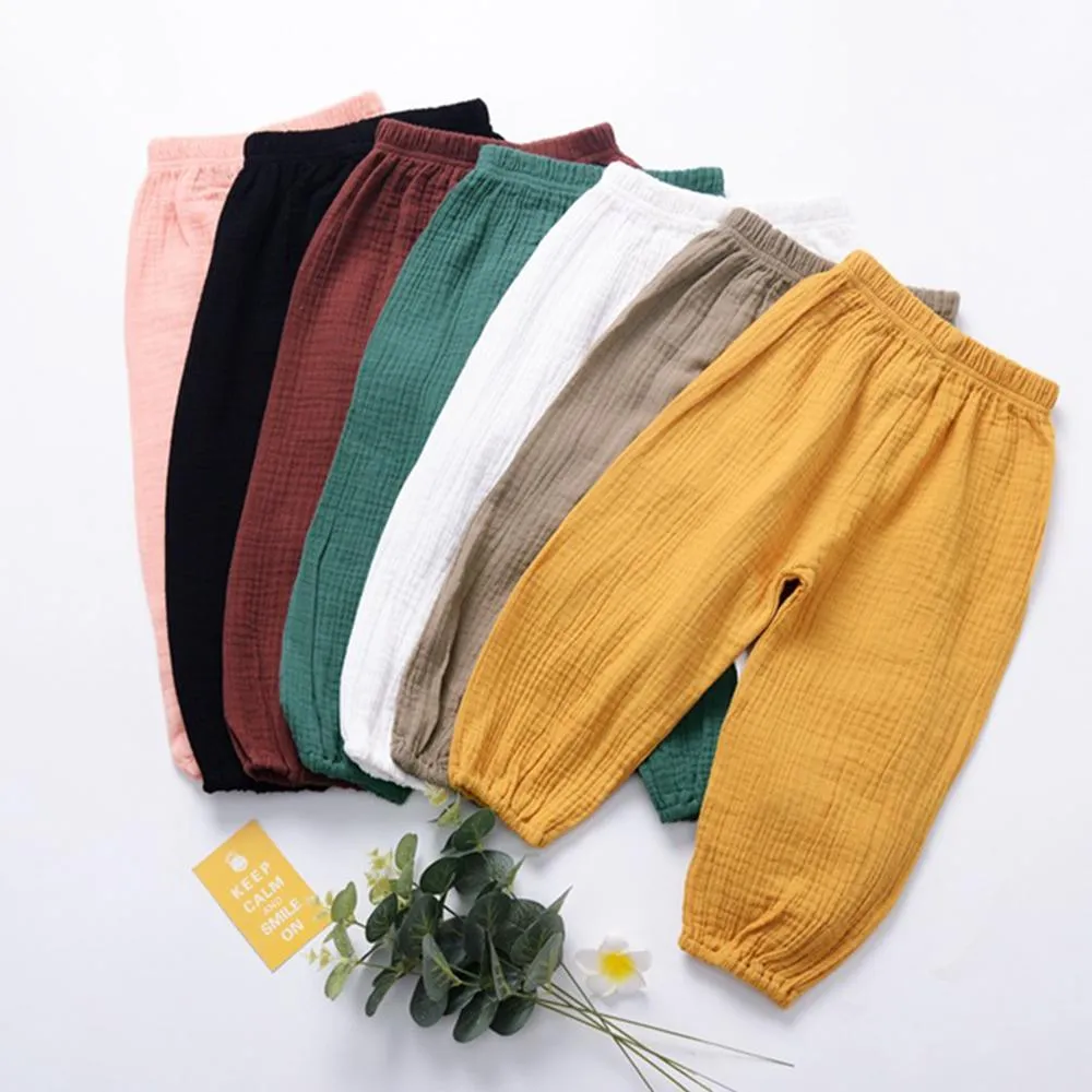 Unisex Solid Color Casual Harem Pants Bulk Childrens Clothing Suppliers