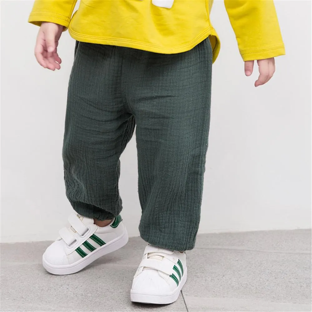 Unisex Solid Color Casual Harem Pants Bulk Childrens Clothing Suppliers