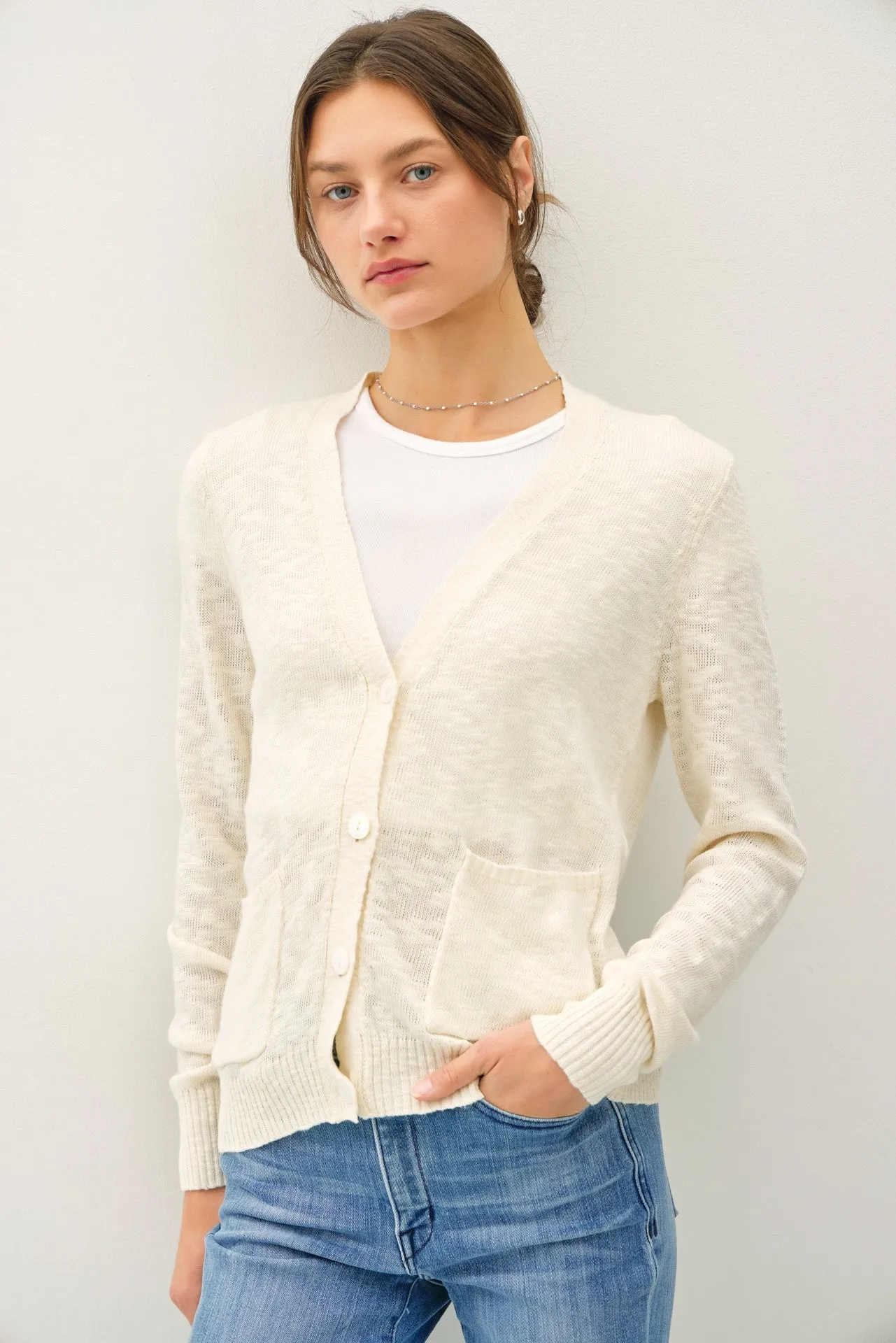V-Neck Button Up Cardi