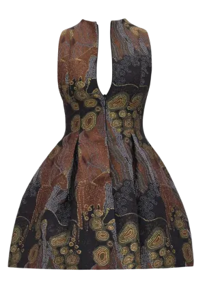 Venti Jacquard Dress | Kava