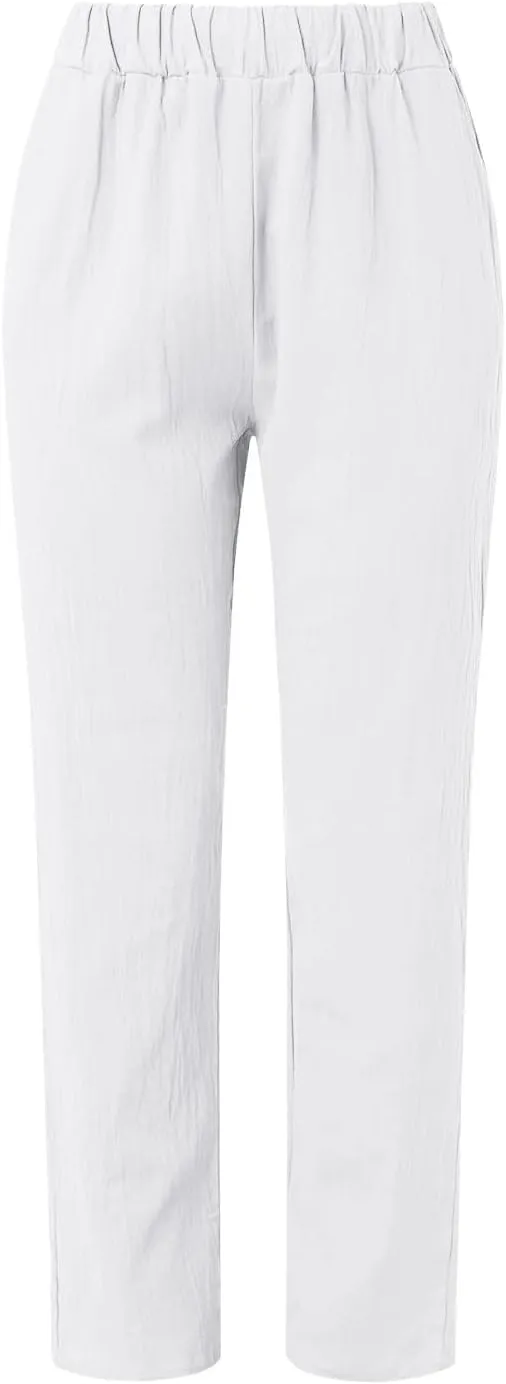 Womens Sweatpants, Peasant Pants Straight Leg Casual Linen Trendy Striped Side Loose