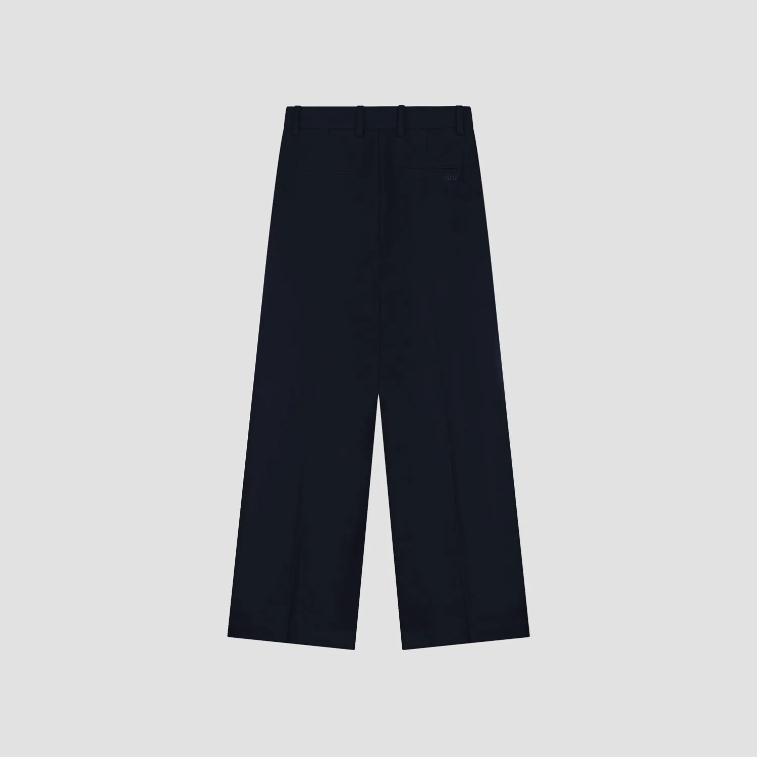 Wool Wide Leg Pant - Navy