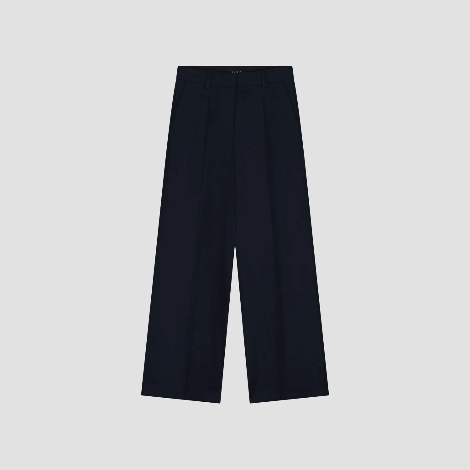 Wool Wide Leg Pant - Navy