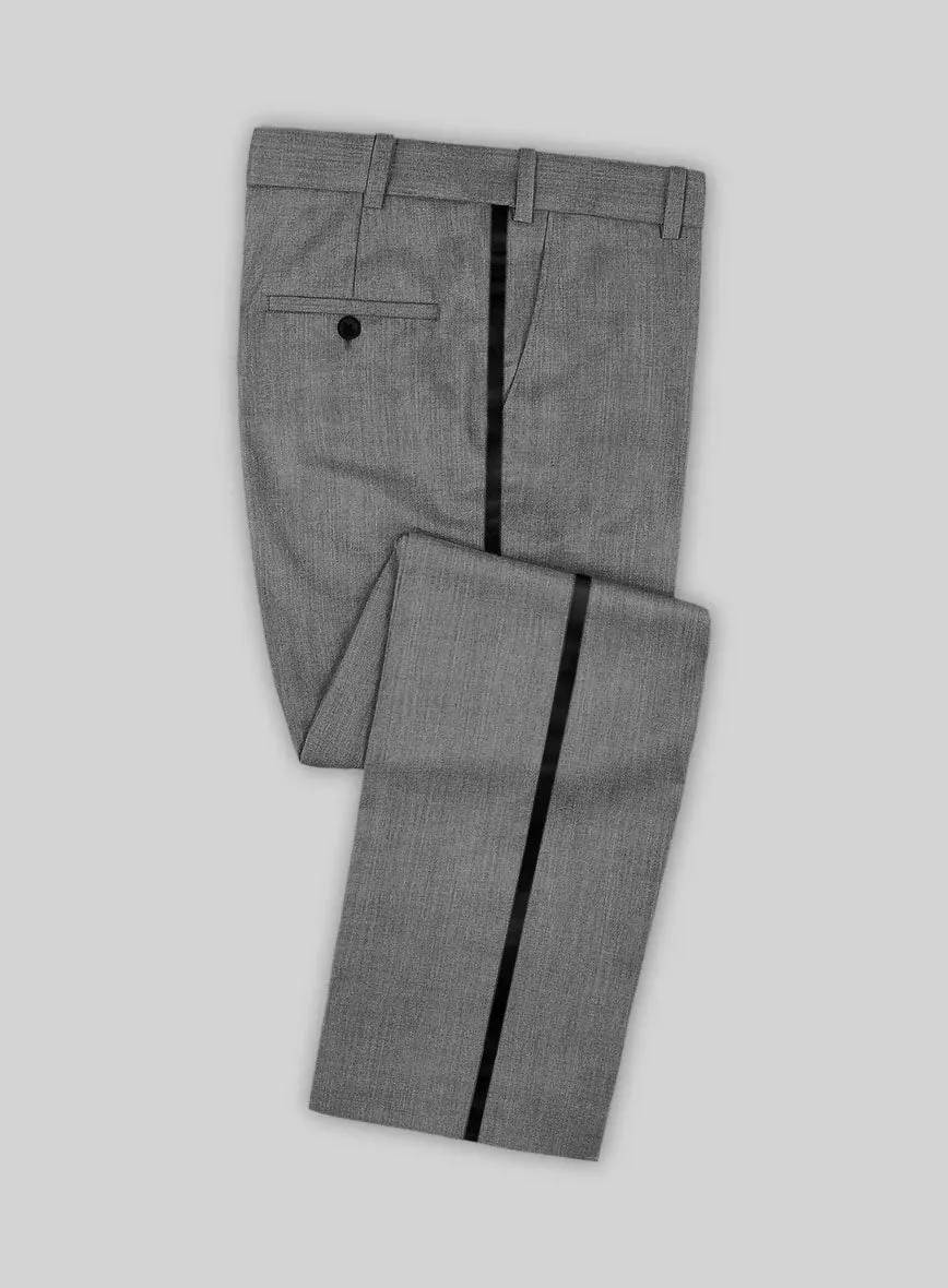 Worsted Mid Charcoal Wool Tuxedo Suit