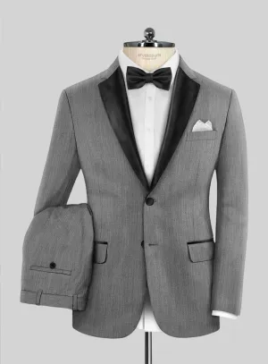 Worsted Mid Charcoal Wool Tuxedo Suit