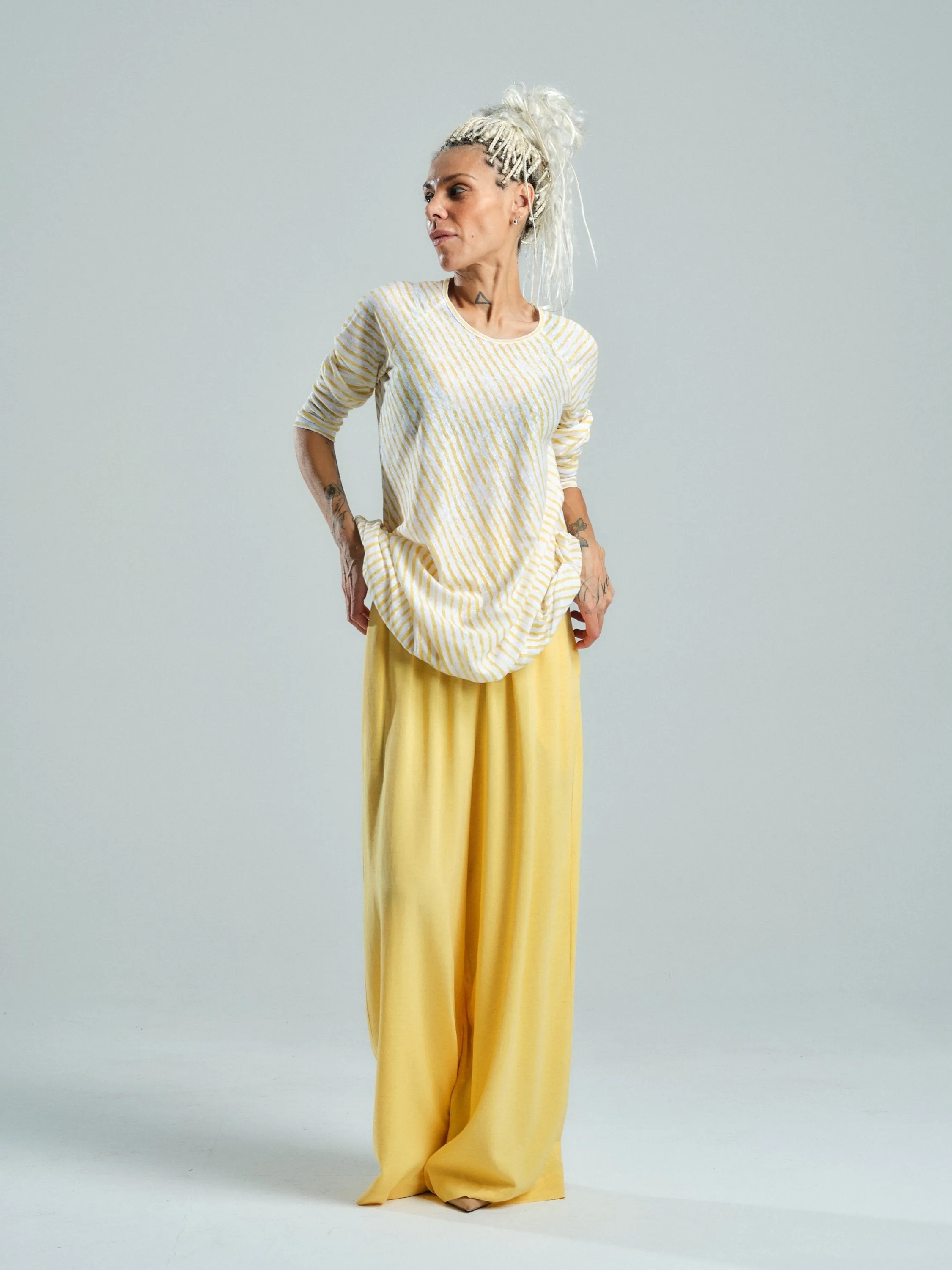 Yellow Wide-leg Pants